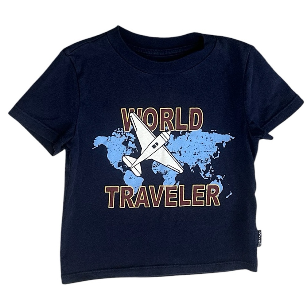 Buffalo David Bitton Graphic Tee World Traveler 2T Toddler Boy Kids T-Shirt